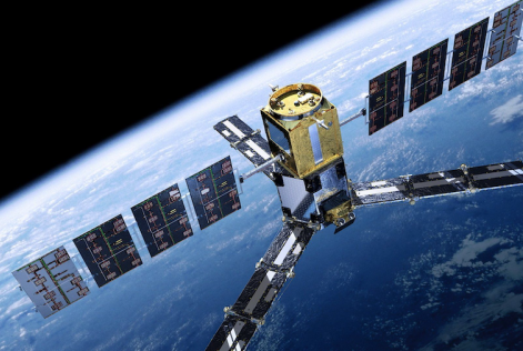a satellite orbiting earth