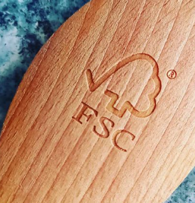 a wooden FSC cooking spoon